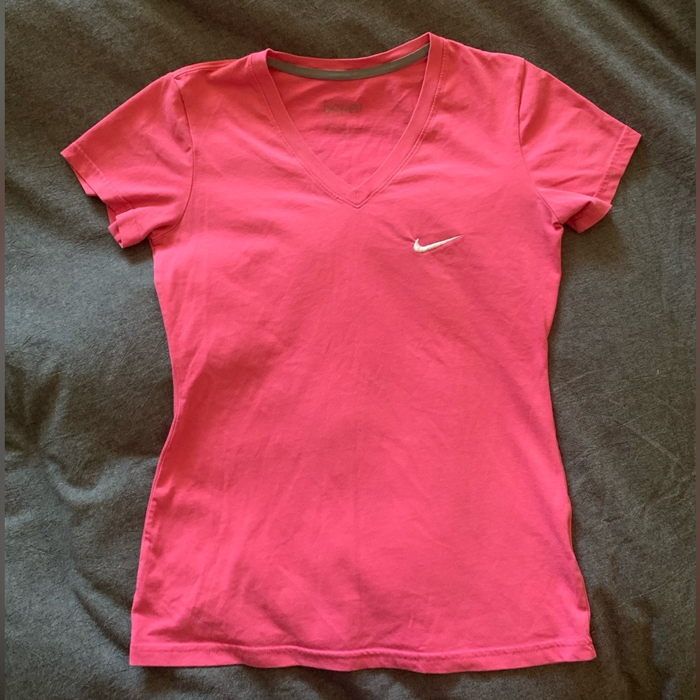 Nike Womens DRI-FIT Short Sleeve V-Neck
